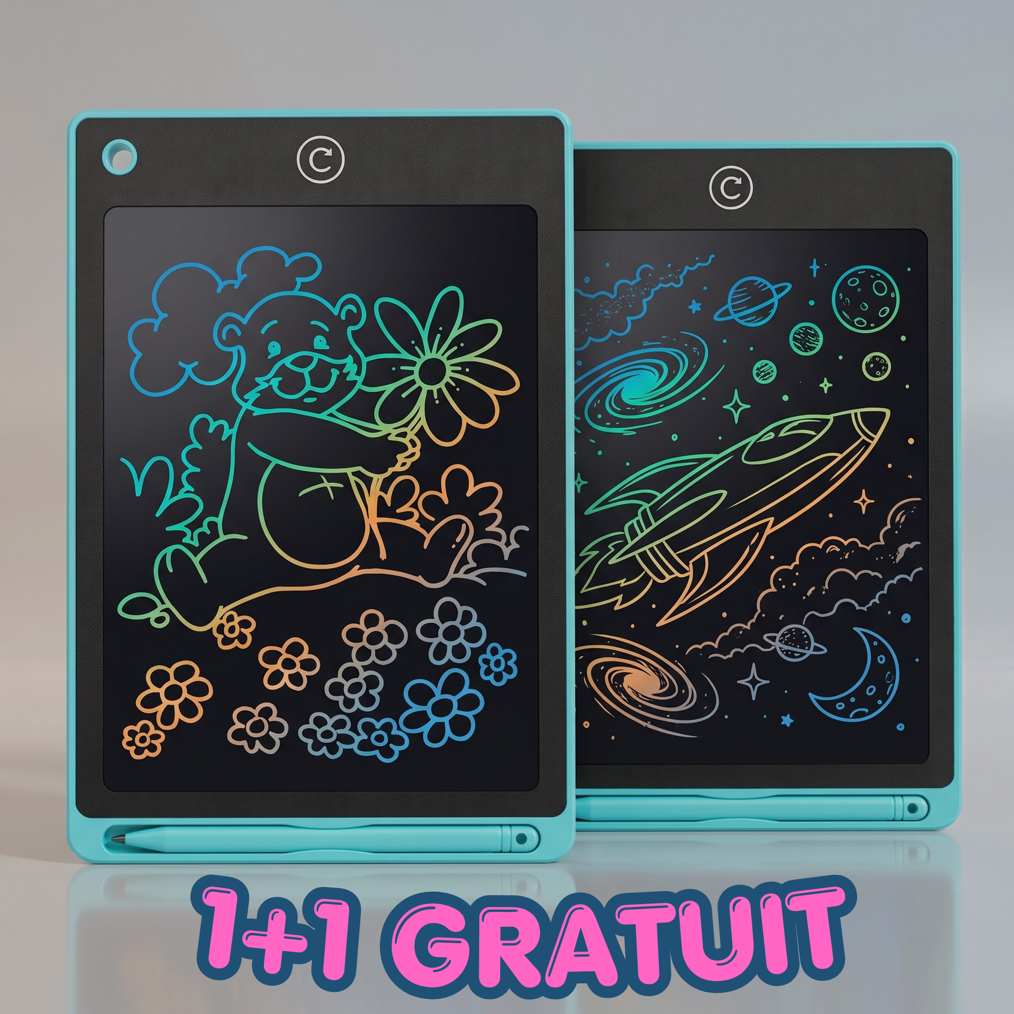 1+1 GRATUIT Tableta digitala LCD pentru scris si desenat pentru copii, 40 CM