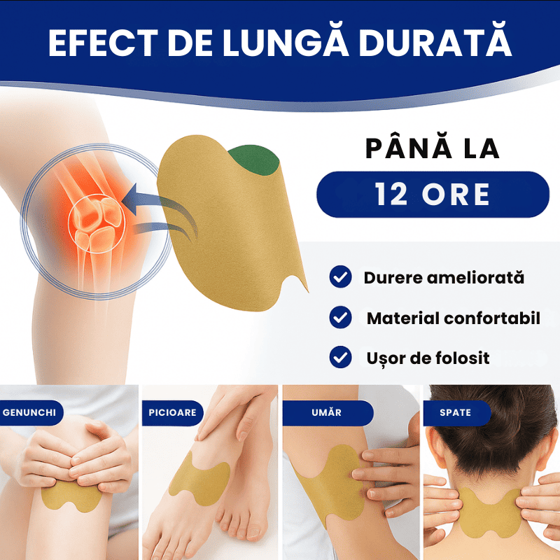 Set 40 plasturi cu pelin pentru dureri articulare si musculare