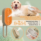 Perie cu Abur pentru Animale de Companie, Indeparteaza Parul, Curatare, Incarcare USB-C, Maner Rotativ 360 Grade