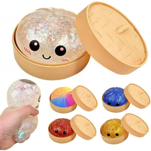 1+1 GRATUIT Jucărie antistres Squishy Dumpling 10 cm – Ultra moale, relaxantă, cu model surpriză în cutie