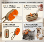 Perie cu Abur pentru Animale de Companie, Indeparteaza Parul, Curatare, Incarcare USB-C, Maner Rotativ 360 Grade